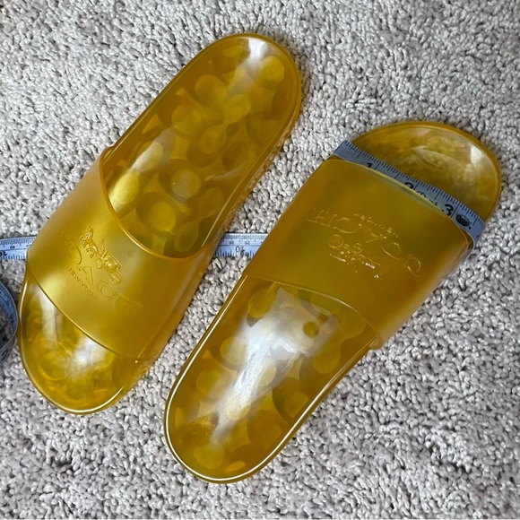 Coach Yellow Slides Size 7 Ulyssa Rubber Slide Buttercup - Picture 12 of 13